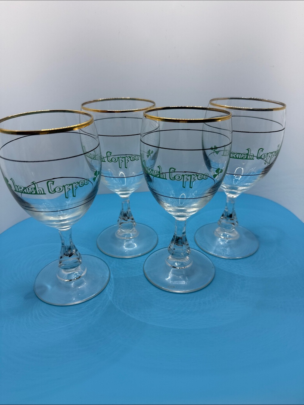 Irish Coffee Glasses with Gold Rim - Set of 4